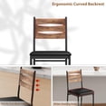 thumbnail image 7 of EastVita Bar Stools Set of 4 - Barstools - Faux Leather Upholstered Bar Chair Wooden with Back and Footrest and Thick Cushion - Counter Height Bar Stools for Kitchen Island Apartment - Brown, 7 of 7