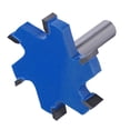 thumbnail image 1 of 45# Carbon Steel T Router Bit, 12mm Shank 6 Edge T Type Cutter, 12x65x10mm For Grooving Wood Woodworking, 1 of 8