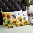 thumbnail image 4 of Sunflower Bee Throw Pillow Cover 12 x 20 Inch Decorative Pillow Cover Vintage Yellow Floral Farmhouse Watercolor Lumbar Pillowcase Seasonal Rectangle Cushion Case for Couch Sofa Bed Living Room, 4 of 7