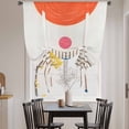 thumbnail image 3 of Beige Boho Tie Up Curtains for Windows, Adjustable Balloon Window Shades, Modern Abstract Art Geometric Striped Kitchen Window Treatments Adjustable Roll Up Curtain for Basement/Nursery 52"x45", 3 of 8
