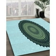 thumbnail image 3 of Ahgly Company Machine Washable Indoor Square Transitional Light Aquamarine Green Area Rugs, 7' Square, 3 of 7