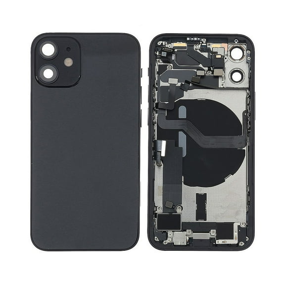 Replacement Back Housing Glass Cover With Parts For Apple iPhone 12 Mini - Black