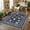 Blue, variant on Nanan 4'x6' Washable Indoor Area Rug, Whimsical Animal Floral Print, Machine Washable Low Pile Carpet for Living Room Bedroom Nursery, Beige
