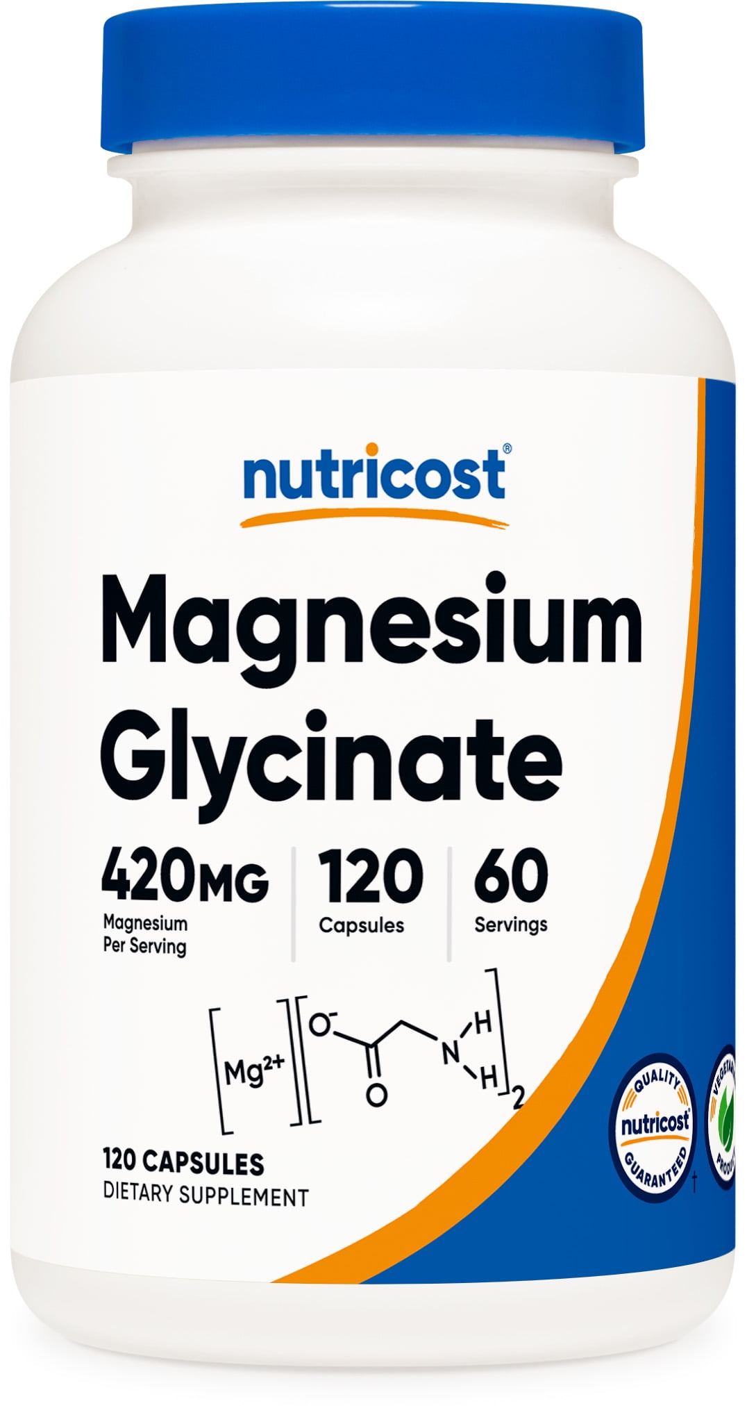 Nutricost Magnesium Glycinate 420mg, 120 Capsules 60 Servings, Non