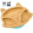 thumbnail image 1 of bamboo bamboo Baby Plates with Suction - Toddler Fox Cub Suction Plate, Stay Put Feeding Plate, Natural Bamboo, 1 of 4