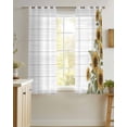 thumbnail image 4 of Sunflowers Sheer Curtains 45 Inch Length 2 Panels Set for Living Room/Bedroom, Wooden Summer Botanical Floral Watercolor Kitchen Curtains Grommet Semi-Sheer Curtains Window Treatments 42"x45"x2, 4 of 7