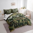 thumbnail image 2 of Camo Gaming Bed in a Bag Queen Comforter Set 7 Piece,Gamer Room Decor For Boys Bedding Sets Army Green Camouflage Sheet Set with Comforter, 2 of 5