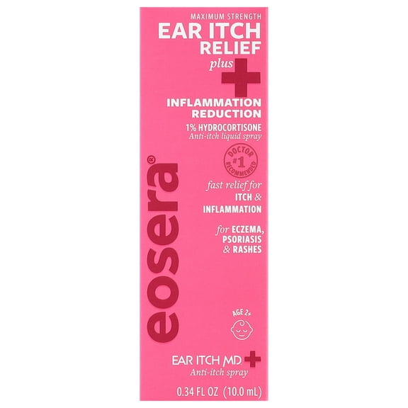 Eosera Ear Itch MD Plus Anti-Itch Ear Drops with 1% Hydrocortisone, 10 mL
