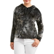 Juniors' Plus Size Printed Tie-Dye Pullover Hoodie