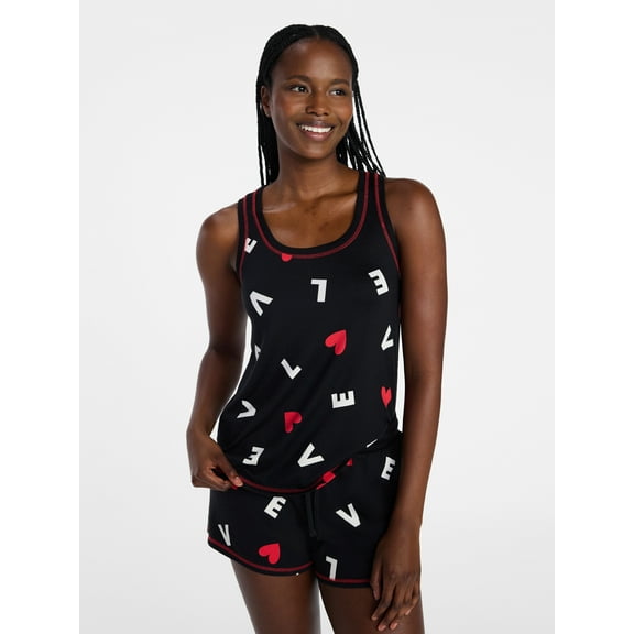 Joyspun Women's Cozy Lounge Collection Hacci Knit Sleep Tank Top, Sizes XS-3X