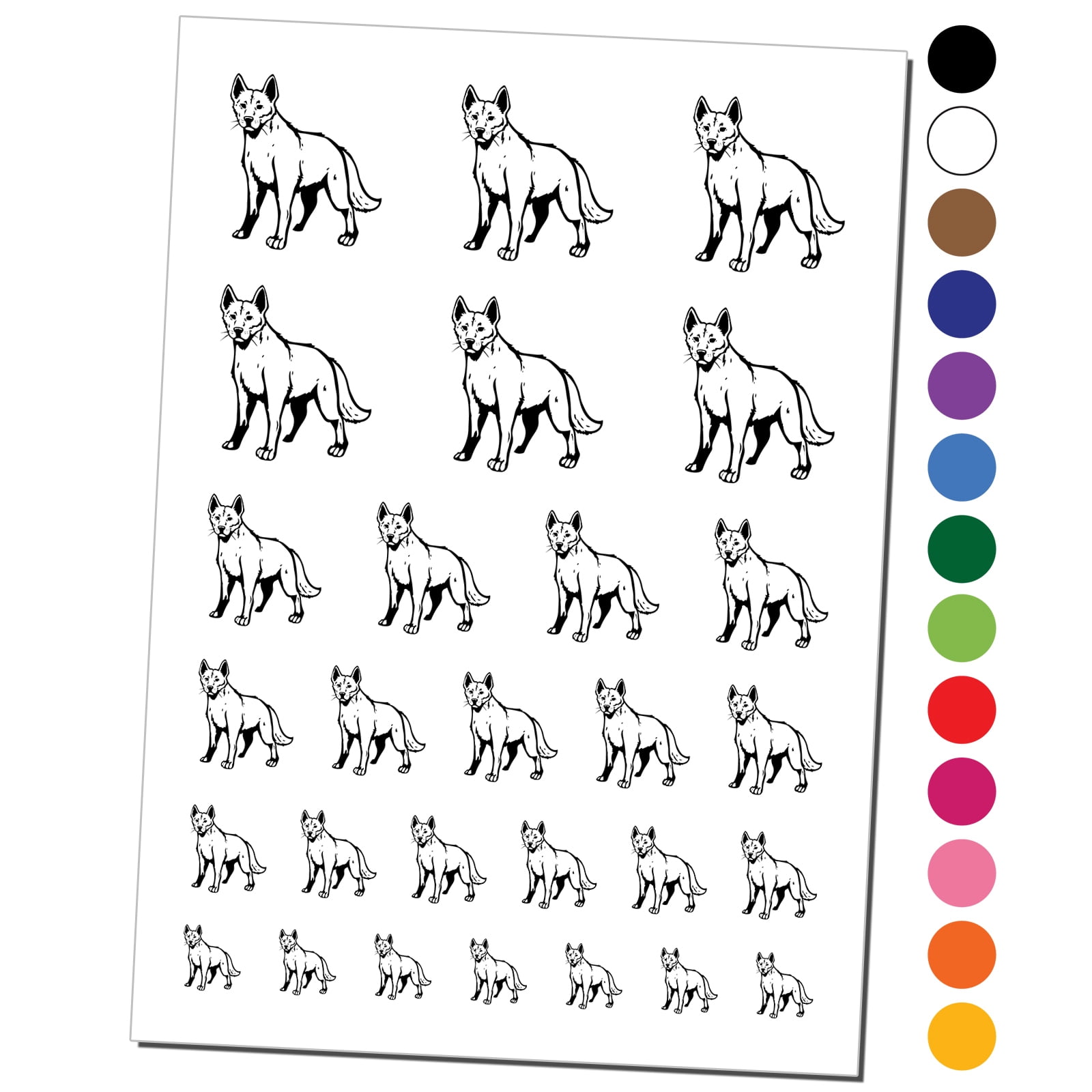 Dingo Australian Wild Dog Water Resistant Temporary Tattoo Set Fake