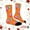 Orange, variant on Playful Ice Themed Crew Socks,Soft Socks With Cute Print Ages 7-12 Durable Everyday Socks For Daily Wear & Comfortable Footwear Seasonal Designs