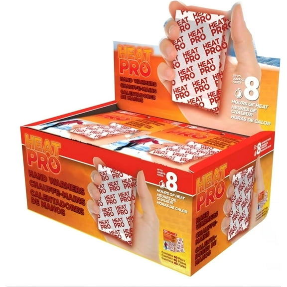 Heat Pro Hand Warmers, 40 Pairs, Up to 8 Hours of Heat, 135°F Max Temp