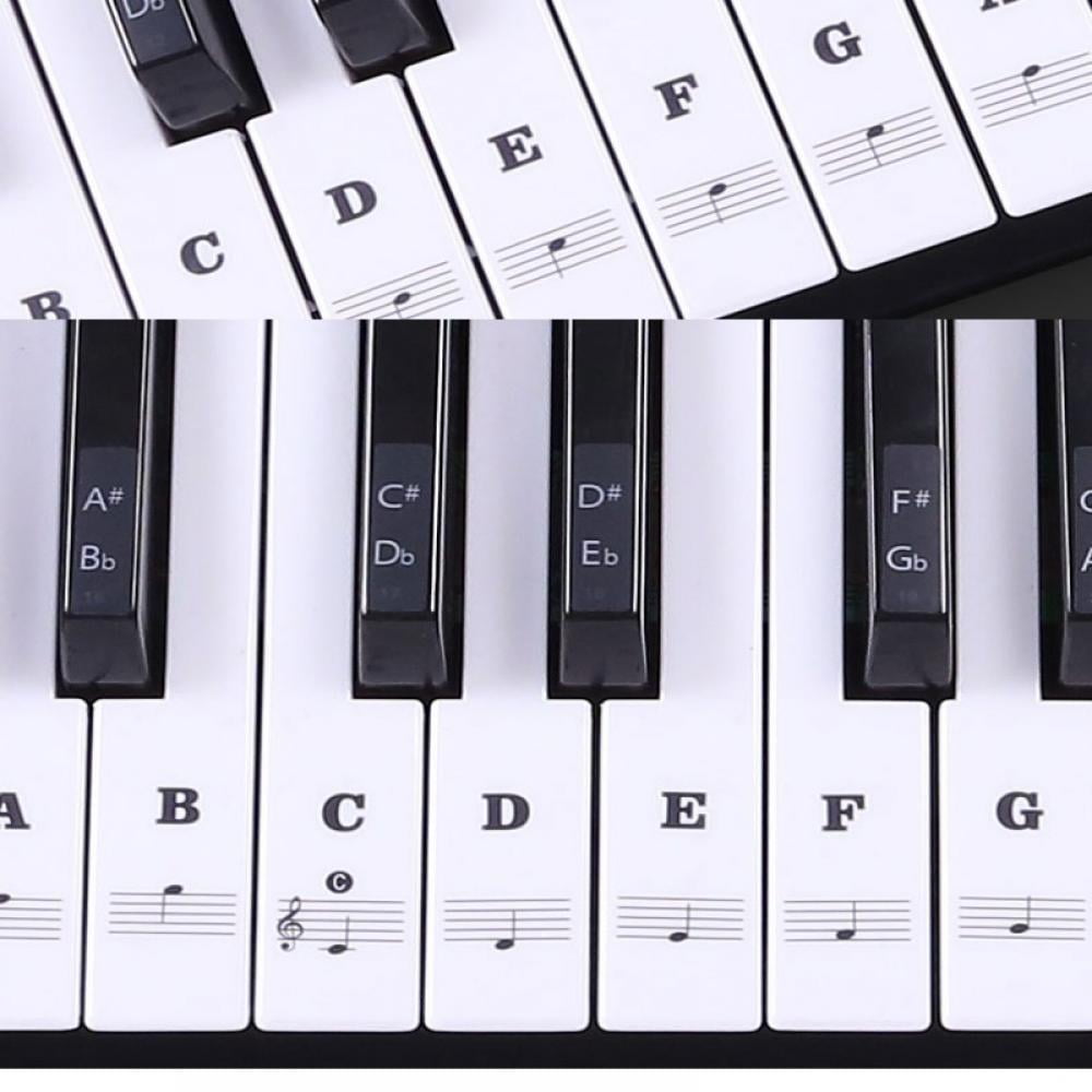 Leegicst Piano sticker detachable transparent note sticker piano key sticker for piano and keyboard with keys 37/49/54/61/88 key piano Color 