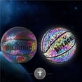 thumbnail image 2 of Eigraketly Baloncesto holográfico que brilla intensamente, baloncesto reflectante, juego nocturno, baloncesto con bomba de inflado para cancha de Deportes y aire libre Eigraketly OD005013-00, 2 of 6