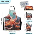 thumbnail image 3 of Octopus in Bottom Sea 5 Pcs Kitchen Set Heat Resistant Oven Mitts and Non-Slip Pot Holders with Adjustable Cooking Apron, 3 of 6