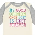 thumbnail image 4 of Inktastic Jane Austen Good Opinion Quote Girls Long Sleeve Baby Bodysuit, 4 of 5