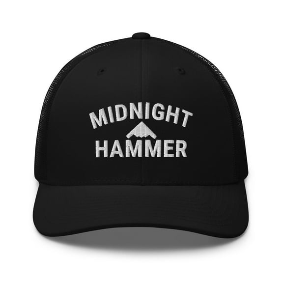 Midnight hammer hat, Embroidered Trucker Cap (Black)