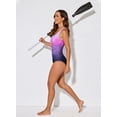 thumbnail image 5 of FARYSAYS Summer Swimsuit Womens One Piece Swimsuits Color Block Print Cross Open Back Bathing Suits Athletic Training Swimwear, S-XXL, 5 of 7