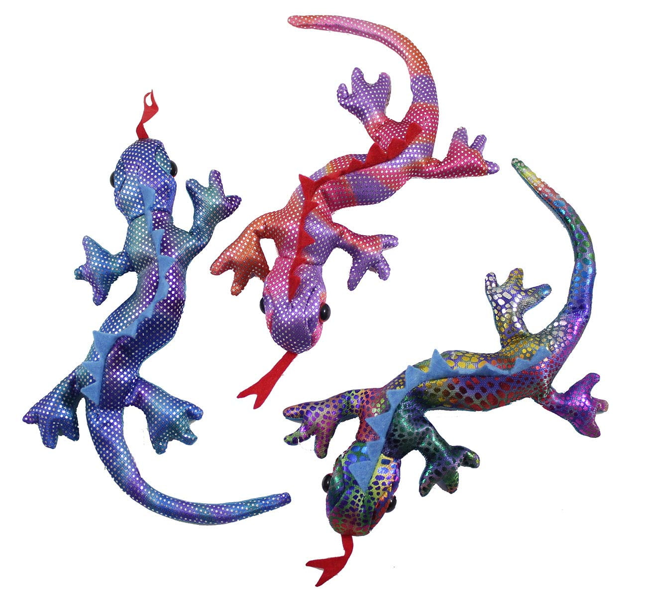6 Inch Sand Filled Blue Glitter Plush Gecko Lizard Toy/ Paperweight 