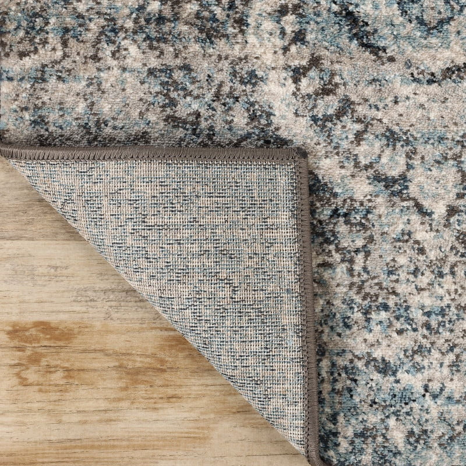 Superior Salford Medallion Indoor Runner Rug, 2' 7" x 8', Blue-Beige