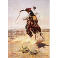 thumbnail image 2 of Russell, Charles Marion 14x18 Gold Ornate Wood Framed with Double Matting Museum Art Print Titled - A Bad Hoss, 2 of 4
