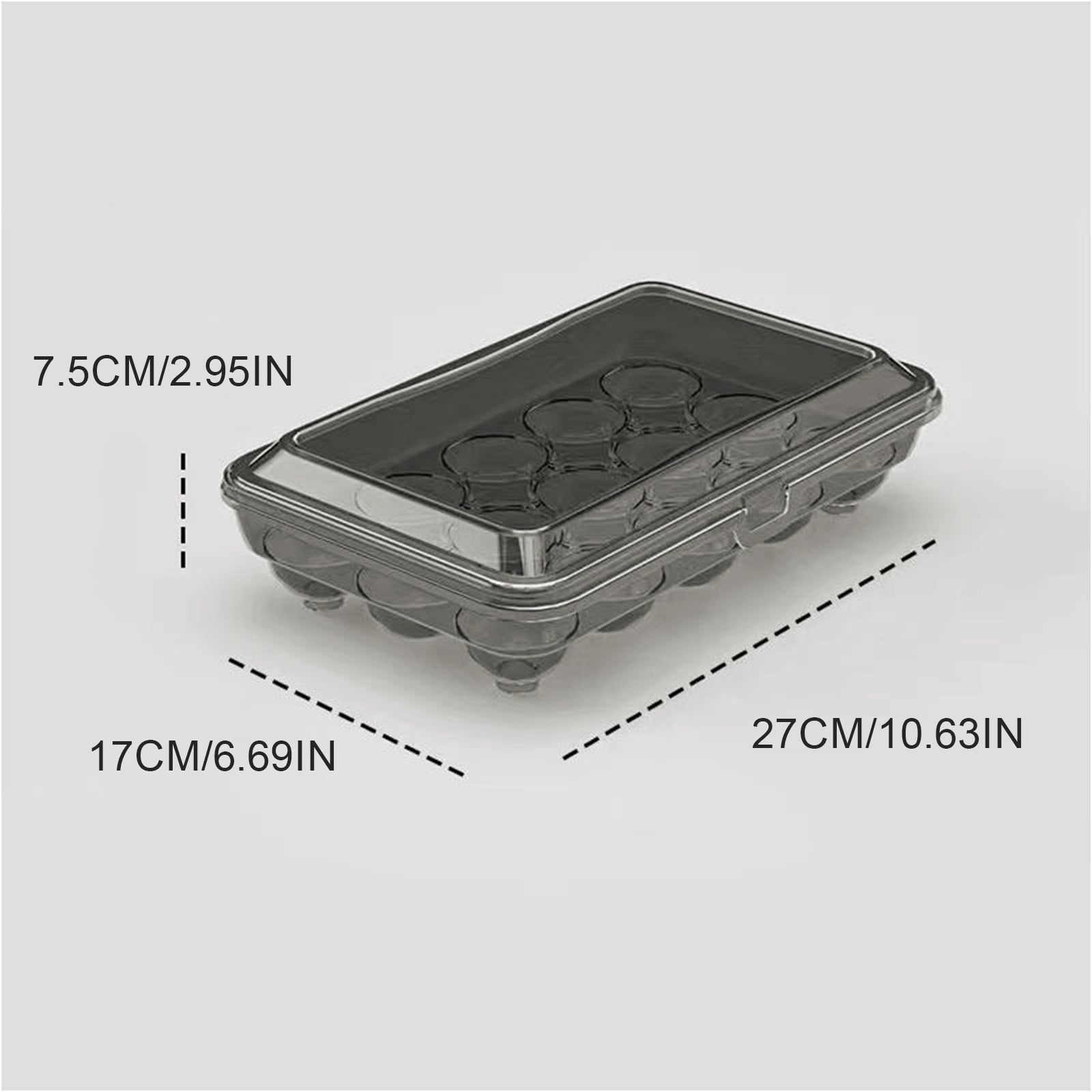 THHEIC 24 Grids Transparent Egg Storage Box, Rolling Plastic Egg Holder Basket Organizer for Kitchen Fridge