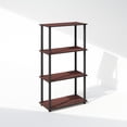 thumbnail image 2 of Furinno Turn-N-Tube 4-Tier Multipurpose Shelf Display Rack, Shelving Unit, Bookcase, Dark Cherry/Black, 2 of 5