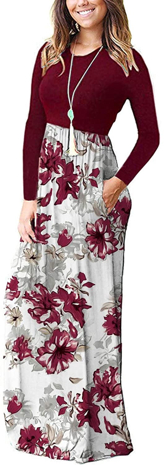 Women's Long Sleeve Maxi Dress with 