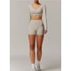 thumbnail image 4 of Conjuntos de entrenamiento for mujer, 2 piezas, sujetador deportivo, camiseta sin mangas, polainas de cintura alta, gimnasio, Yoga, ropa activa, Top de entrenamiento for mujer, 4 of 6