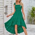 thumbnail image 3 of Vestido de mujer de una línea sin mangas con cuello cuadrado Maxi vestido para cóctel (verde XL) FLhrweasw Para estrenar, 3 of 6