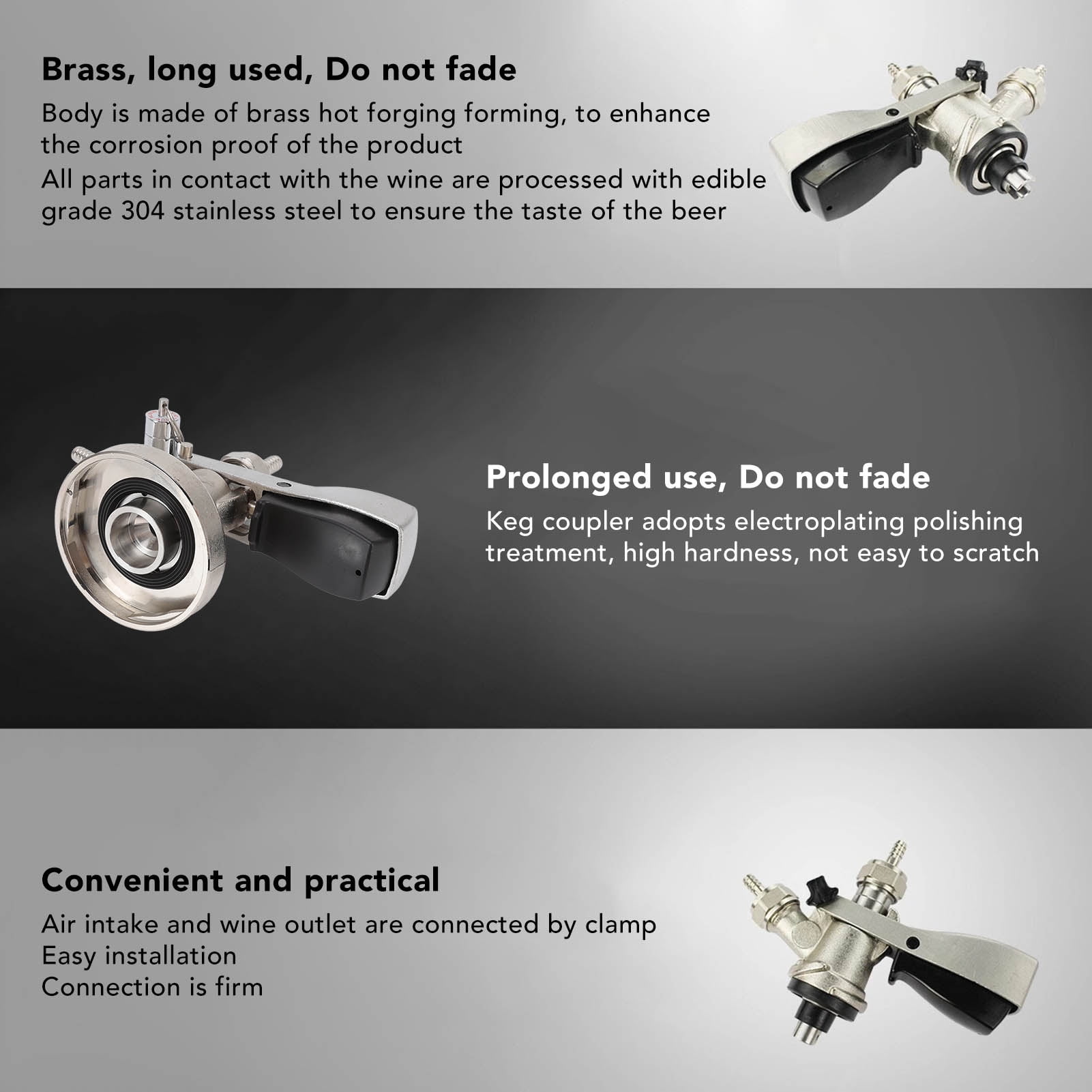 Cacagoo G-Type Stainless Steel Keg Coupler - Beer Keg Dispenser Connector & Dispensing Equipment Accessory | Beer Tap Distributor & Barrel Coupler