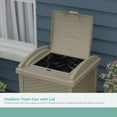 thumbnail image 3 of 33 Gallon Hideaway Trash Can for Patio - Resin Outdoor Trash with Lid - Use in Backyard, Deck, or Patio - Dark Taupe, 3 of 21