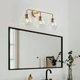 thumbnail image 5 of Aiwen 3-Light Gold LED Vanity Light with Clear Glass Shades, 5 of 10