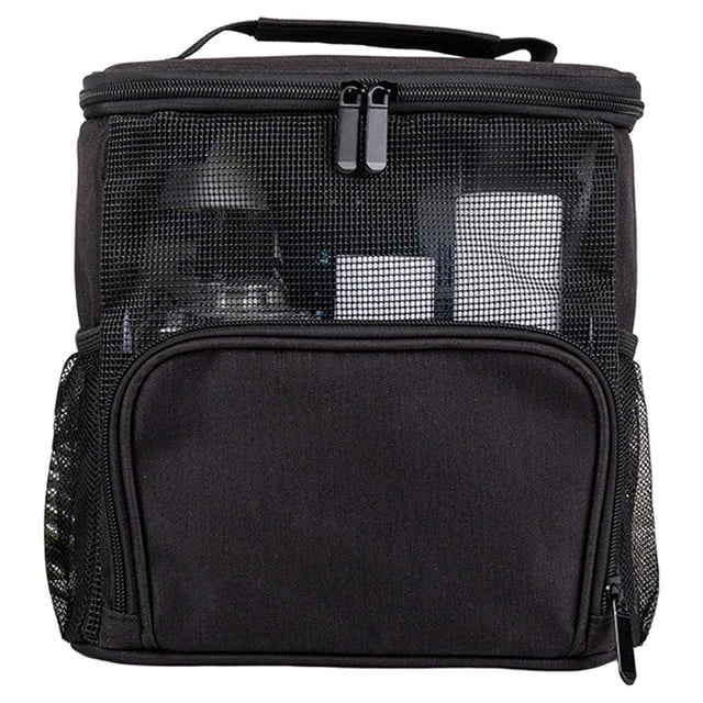 Bolsa de aseo colgante compatible con capacidad Relavel patrón Conliga almacenamiento de maquillaje Negro