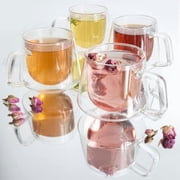 Moss & Stone 7.5 Oz Double Walled Espresso, Tea Glass Coffee Mugs Set of 4