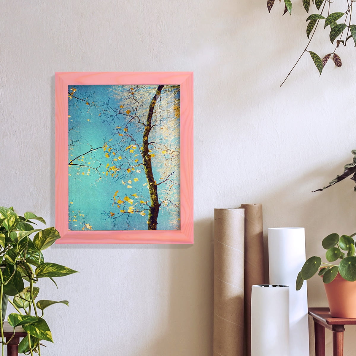 Autumn Tapestry III -Framed Print w/glass-Sunset Pink