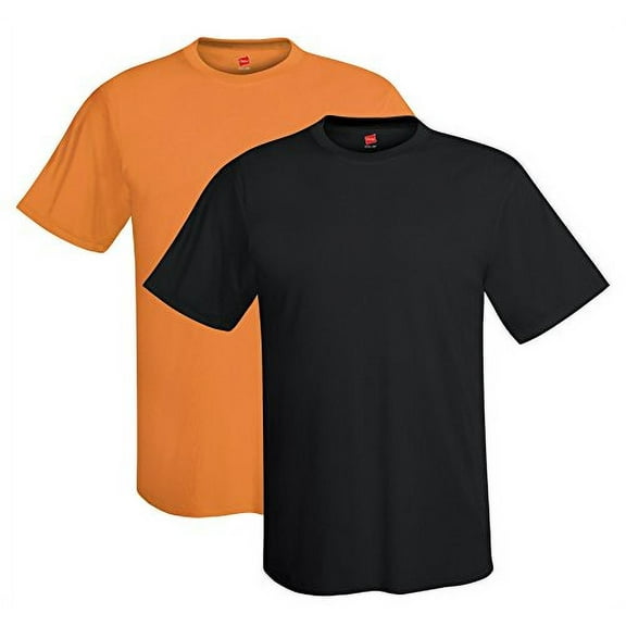 Hanes 4 oz NANO-T Cool Dri T-Shirt (Pack of 2) (1 Black / 1 Safety Orange)