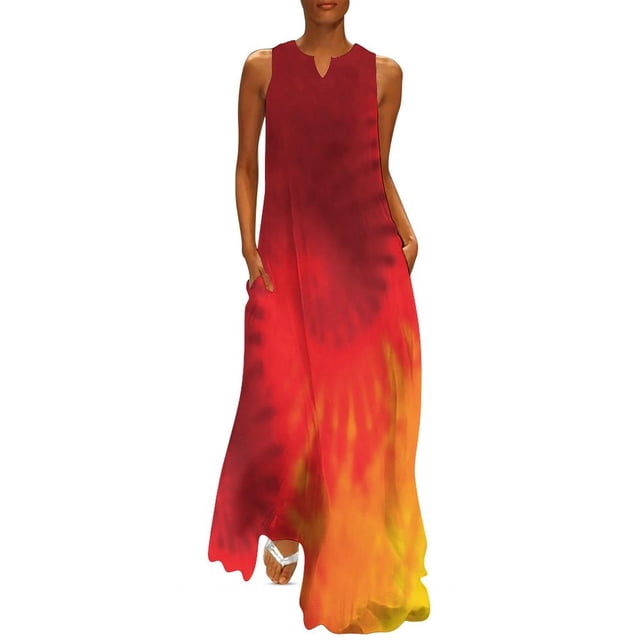 Robe Teinture sur Nœuds Imprimé Léopard Robe Maxi de Soirée Design Col en V Robes Longues Décontractées Vêtements de Rue Oversize