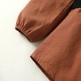 thumbnail image 7 of Kucnuzki Infant Baby Girl Clothes 18 Months Fall Winter Dress 24 Months Long Sleeve Solid Color Button-Up Lapel Shirtdress Vest 2PCS Set Brown, 7 of 7