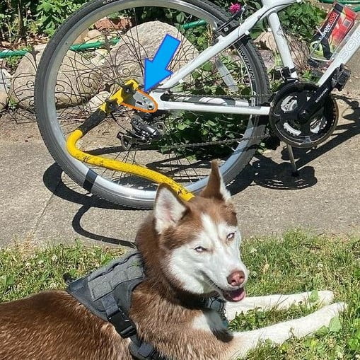 Bike Tow Leash Quick Mount Kit - Right Side Attachment - Hands Free Dog Leash - Fits Most Bikes, E-Bikes & Recumbents - Made in USA, Safe & Fun for You and Your Dog! (Yellow)