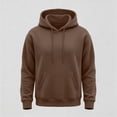 thumbnail image 6 of Fleece Hoodie for Men Baggy Heavyweight Cold Weather Men Sweatshirt Long Sleeve Pullover with Pocket Brown 2XL, 6 of 8