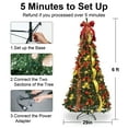 thumbnail image 6 of 6FT Pop Up Christmas Tree Artificial with Remote, Pull Up Christmas Tree with Pre-lit 200LED Warm Lights, Holiday Party Decorations Red Gold, 6 of 9