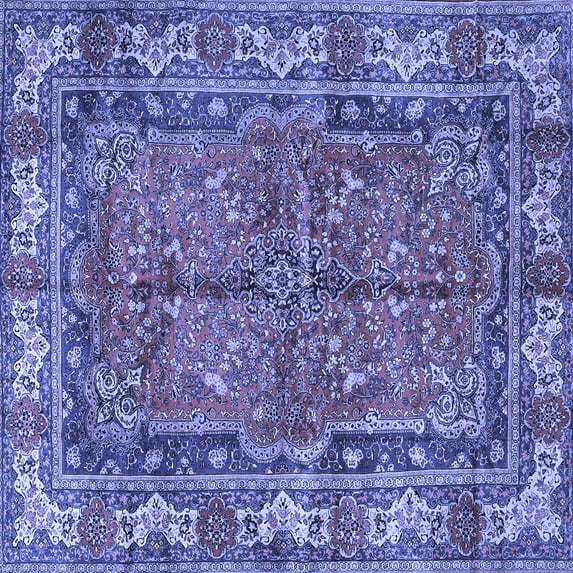 Ahgly Company Indoor Square Persian Blue Traditional Area Rugs, 4' Square
