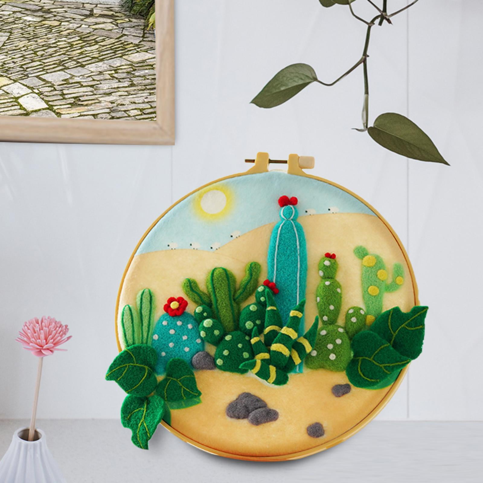 Wool felt set, embroidery frame with instructions, for handicrafts