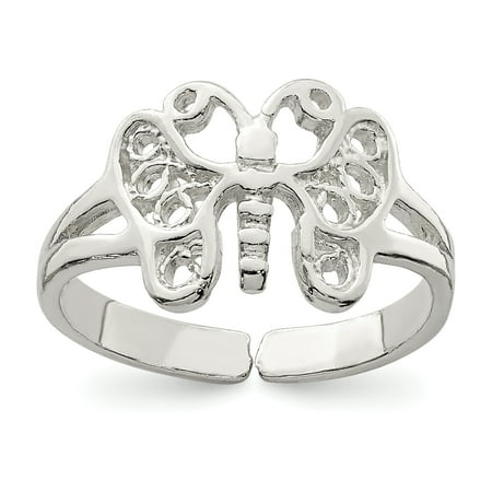 Primal Silver Sterling Silver Butterfly Toe Ring