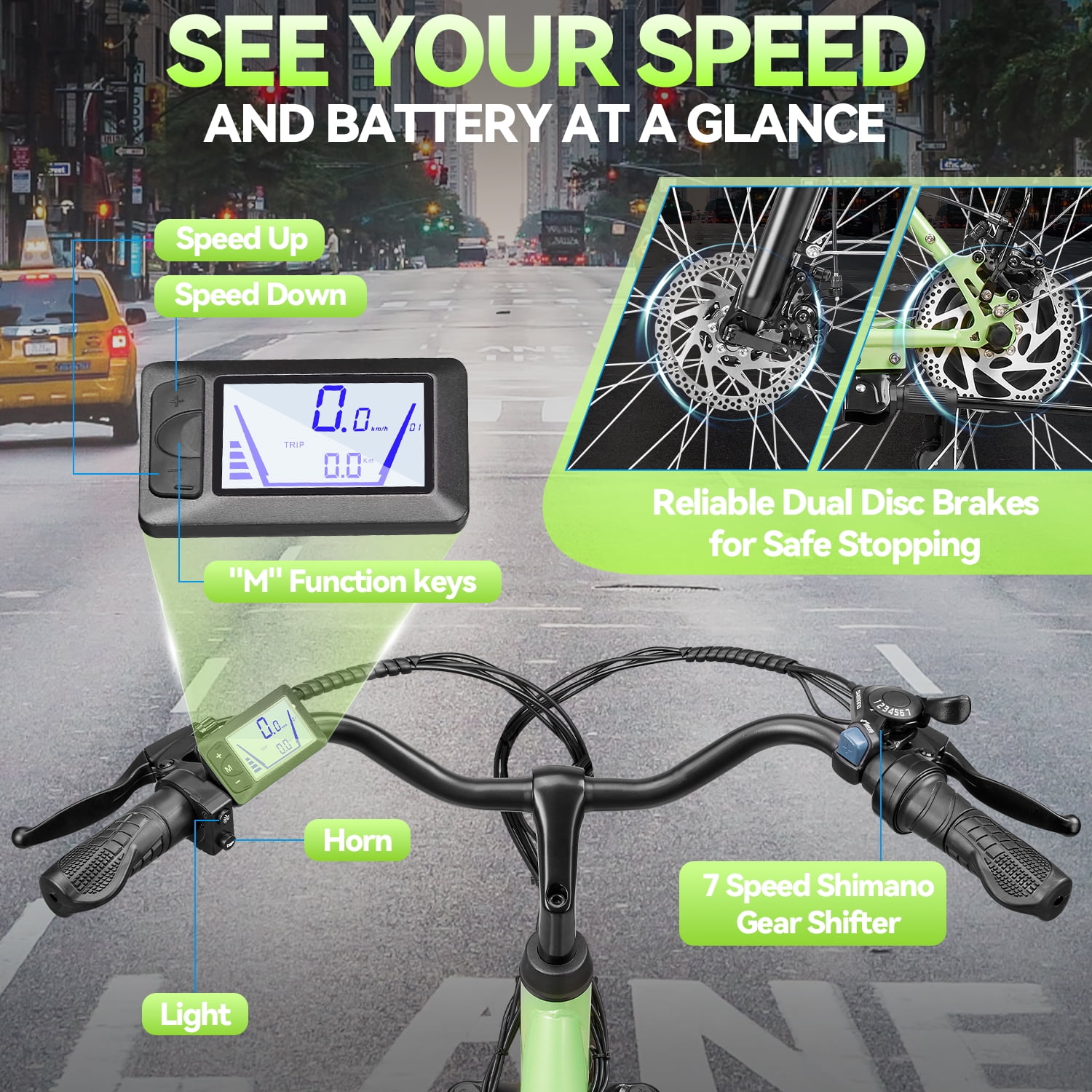 ZNH 26'' Electric Commuter Bike，700w Electric Bicycle w 48v13ah Removable Batttery,City Ebike w Rear Frame，Easy to Install，UL2849，7-Speed,White