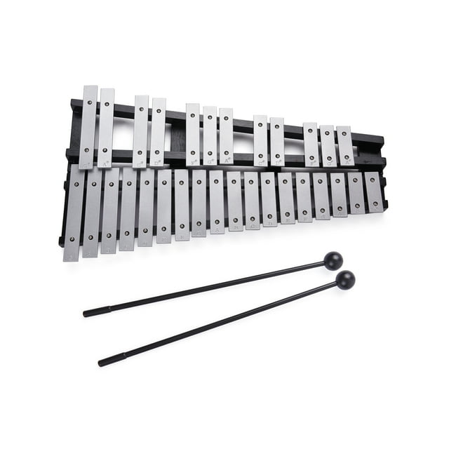 Foldable 30 Note Glockenspiel Xylophone Wooden Frame Aluminum Bars Educational Percussion Musical Instrument Gift with Carrying Bag