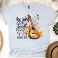 thumbnail image 1 of The Lord Is My Strength Christian Guitar Scripture T-Shirt, Ash, Size S, 1 of 6