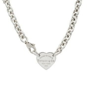 Tiffany & Co. Ladies 925 Sterling Silver Heart Tag Return to Tiffany Pendant Necklace